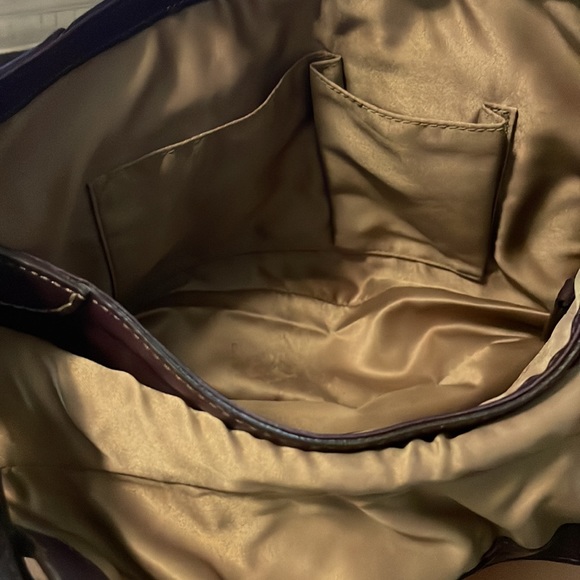 Coach Purple Double Buckle Leather Purse, Purple with Gold Hardware - Picture 9 of 11